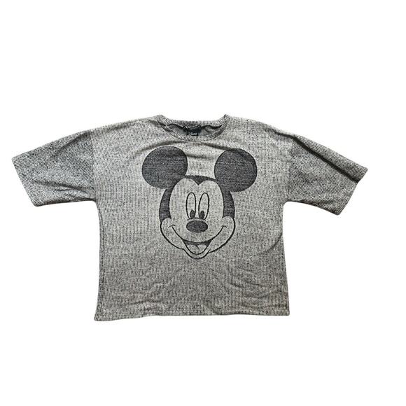 Zara X Disney Mickey Mouse Grey Soft Knit Top size‎ Medium Women's - Picture 1 of 4